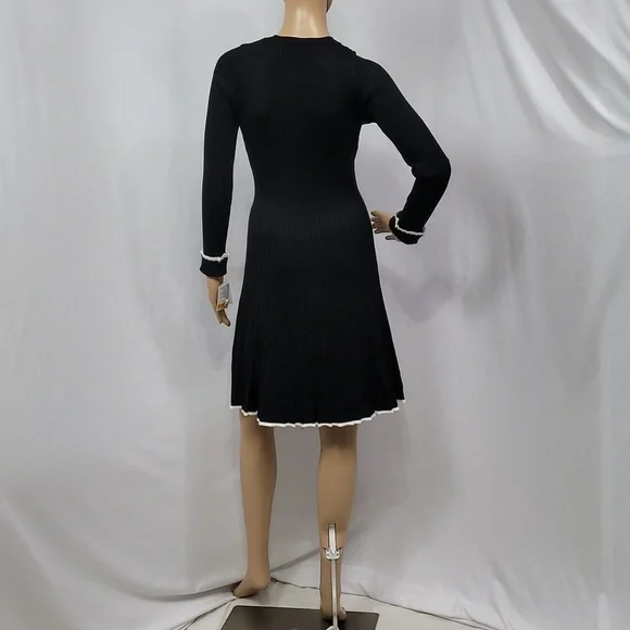 Taylor Fit And Flare Colorblock Mini Sweater Dress - Picture 14 of 17